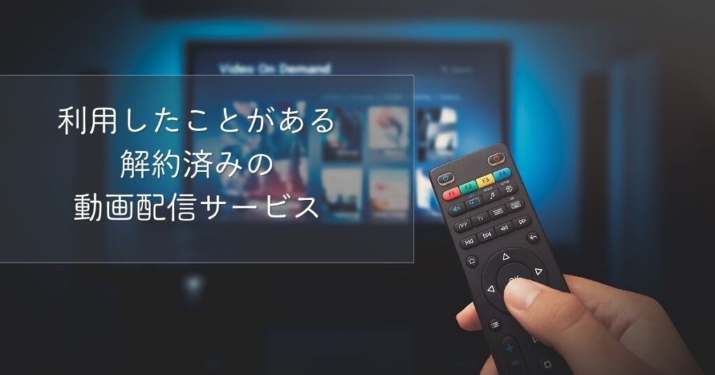 【ガチ】利用したことがある解約済みの動画配信サービス